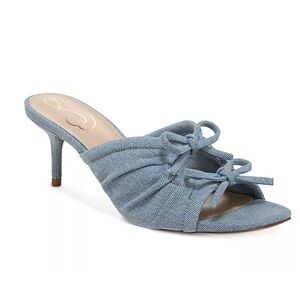 Sam Edelman Pia in Blue Denim Slip On Kitten Heel Sandals - NWT